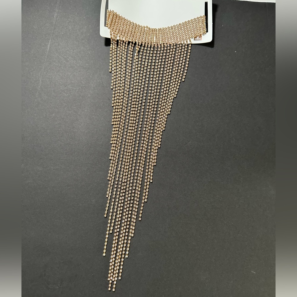 New Gold Choker Style Chandelier Necklace